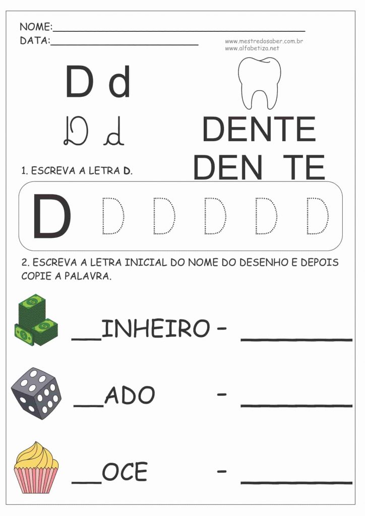 Atividades de alfabetização mestre do saber